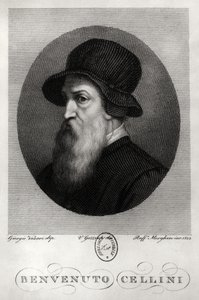 Ritratto di Benvenuto Cellini (1500-71) inciso da Rafaello Morghen (1758-1833) 1822 da Giorgio Vasari